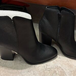 Sun + Stone Black Ankle Boots with Chunky Heel